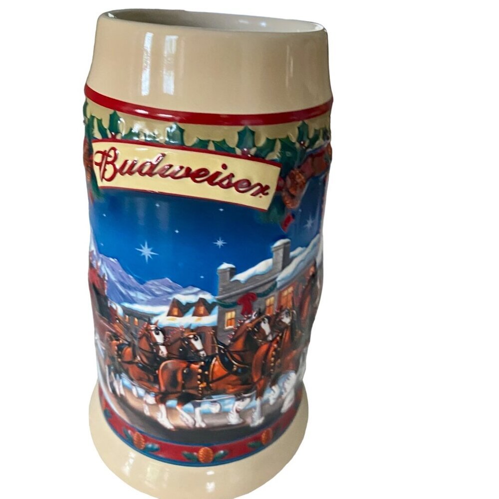 Vintage Budweiser 2003 Holiday Stein Limited Edition Ceramic Beer Mug